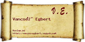 Vancsó Egbert névjegykártya
